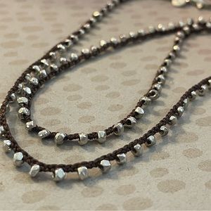 Silpada Silk Cord with Sterling Silver Beads Necklace N2107 RARE